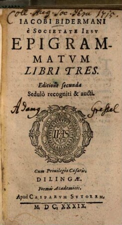 Epigrammata : libri tres