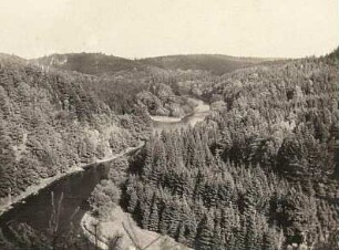 Mittelsächsisches Hügelland. Zschopautal oberhalb von Kriebstein