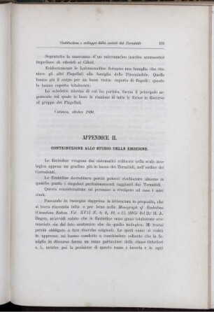 Appendice II. Contribuzione Allo Studio Delle Embidine.