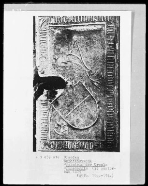 Grabstein der Ursula Grunebergin (?) gest. 1479