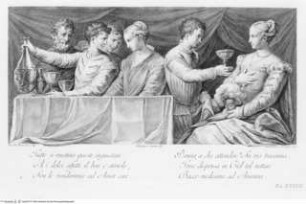 "Le Pitture di P. Tibaldi e di N. Abbati esistenti nell ' Instituto di Bologna. Descritte ed illustrate da G. P. C. Zanotti". Venedig 1756, Trinker (Taf. XXXVII)