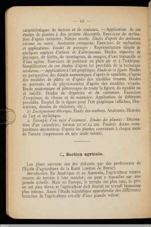 C. Section agricole