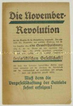 Propagandaschrift für die Sozialisierung