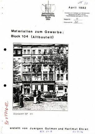 Gutachten: Gewerbe im Block 104 (Altbauteil)