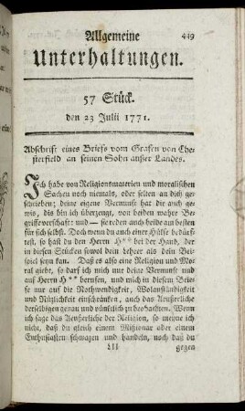 57 Stück. den 23 Julii 1771.