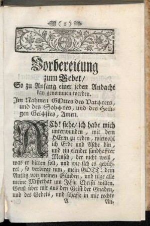 Vorbereitung zum Gebet. / Tägliches Gebet.