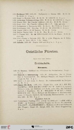[Geistliche Fürsten, Ordensmeister, Abteien] (Nr. 1186-1746)