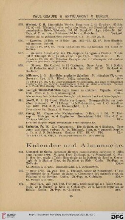 Kalender und Almanache (Nr. 584 - 805)