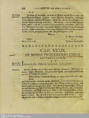 Cap. XXXIX. De Modo Procedendi Circa Leuterationem