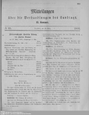 85. Sitzung