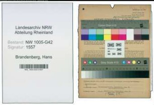 Entnazifizierung Hans Brandenberg , geb. 23.02.1911 (Baecker)