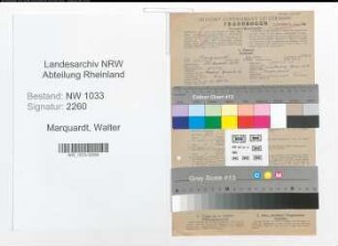 Entnazifizierung Walter Marquardt , geb. 19.11.1919 (Kupferschmied)