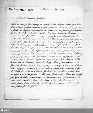 Nr. 13: Brief. Stockholm, 30.01.1827