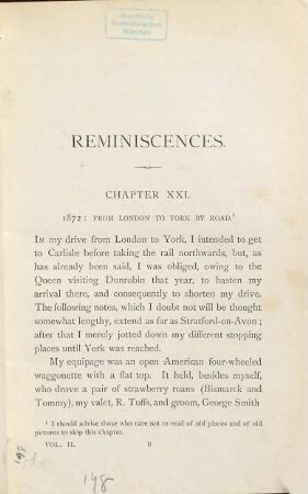 My Reminiscences by Lord Ronald Gower, II