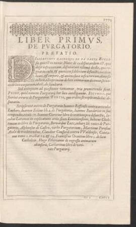 Liber Primus, De Purgatorio.