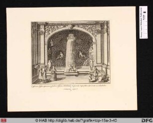 [Wasserfall in der Grotte in der Gartenanlage des Schlosses Salzdahlum].