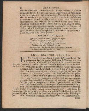 LXXII. Joannes Ursinus