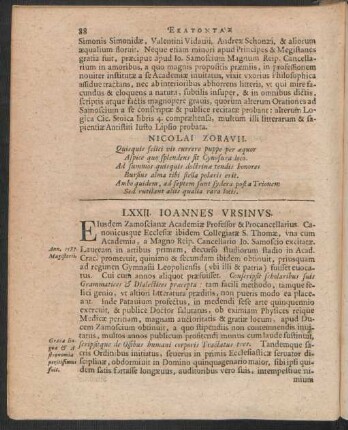 LXXII. Joannes Ursinus