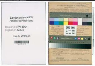 Entnazifizierung Wilhelm Klaus , geb. 04.01.1903 (Maschinist)