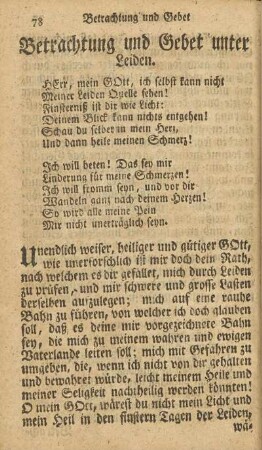 Betrachtung und Gebet unter Leiden