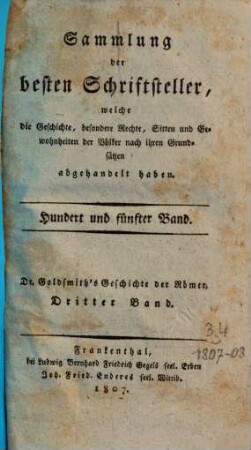 Geschichte der Römer : von Erbauung der Stadt Rom bis auf den Untergang des abendländischen Kaiserthums, 3