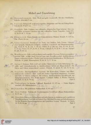 Möbel und Einrichtung (Nr. 251-322a)