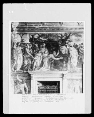 Die Familie des Darius kniet vor Alexander, der Sisigambes, die Mutter des Darius, darum bittet, aufzustehen