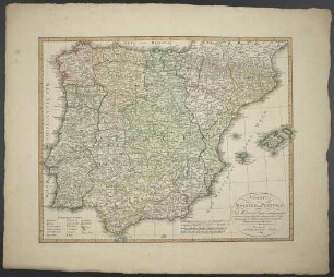 Charte von Spanien und Portugal : Nach Murdochischer Projection entworfen nach den neuesten und zuverlässigsten astronomischen Ortsbestimmungen berichtiget und revidiret auf der Sternwarte Seeberg bey Gotha