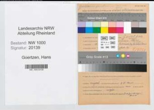 Entnazifizierung Hans Goertzen, geb. 19.01.1912 (Lehrer)