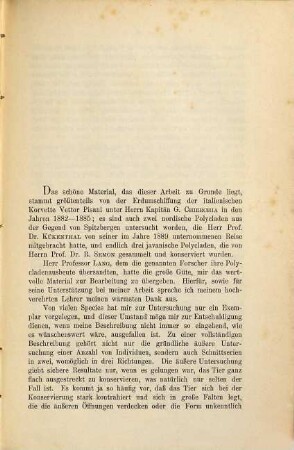 Neue Polycladen gesammelt von Chierchia bei der Erdumschiffung der Korvette Vettor Pisani, von Kükenthal im nördlichen Eismeer und von Semon in Java
