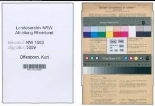 Entnazifizierung Kurt Offenborn , geb. 16.08.1920 (Masch.Schlosser)