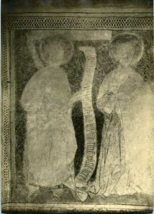 Wandmalerei mit Heiligenfiguren