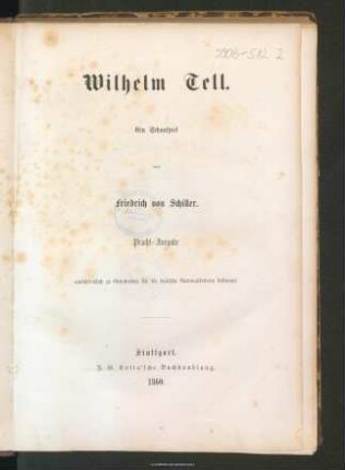 Wilhelm Tell : ein Schauspiel