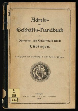 Amtliches Adreßbuch von Stadt und Bezirk Tübingen