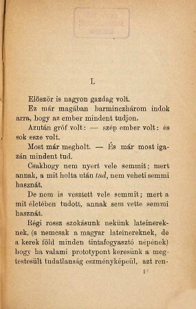 Egy ember, a ki mindent tud : Egy darab regény