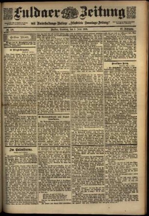 Erste Ausgabe vom Samstag, den 02. Juni 1900.