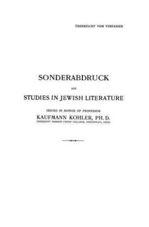 Biographical sketch of Dr. K. Kohler / by Max J. Kohler