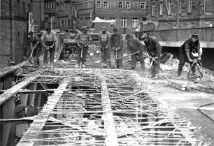 Abbruch der alten Maxbrücke Schweinfurt/Main