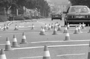 Bauarbeiten in der Sudetenstraße in Knielingen