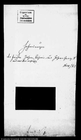 Hofordnungen der Fürsten Johann Casimir und Johann Georg II. von Anhalt-Dessau