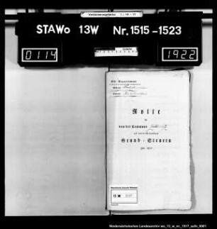 Rolle der von der Commune Zobbenitz zu entrichtenden Grundsteuern pro 1810 (2 Exempl.)