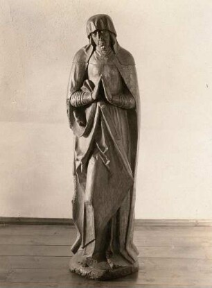 Madonnenstatue : Madonnenstatue. Holz, Höhe 1,40 m (wohl aus Mügeln). Oschatz: Stadtmuseum