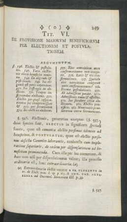 Tit. VI. De Provisione Maiorum Beneficiorum Per Electionem Et Postulationem