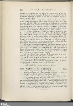 339. 1568, September 12. Wittenberg