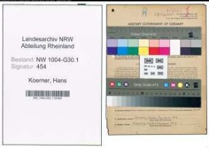 Entnazifizierung Hans Koerner , geb. 26.06.1912 (Spediteur)