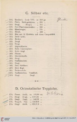 C. Silber etc. (Nr.246-269)