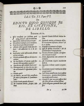 Pars VI. De Edicto Quod Quisque Jusris, De Citatione, De Libello.