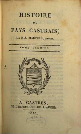 Histoire du Pays Castrais, 1