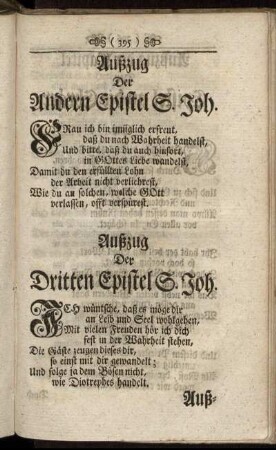 Außzug Der Dritten Epistel S. Joh.