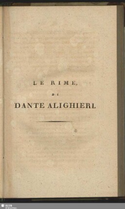 Le Rime, Di Dante Alighieri
